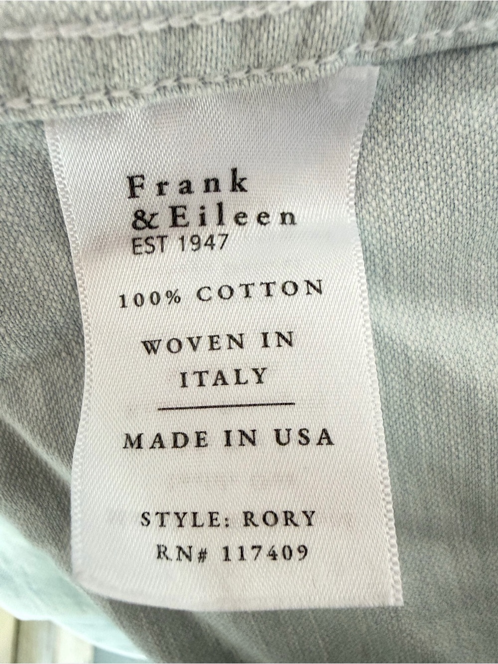 New! Frank & Eileen Classic Blue Rory Shirt Midi Dress Size Large 8423 - Picture 14 of 16